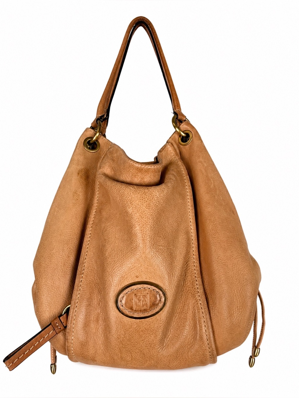 VTG Giani Bernini Camel/Tan Leather Shoulder Bag